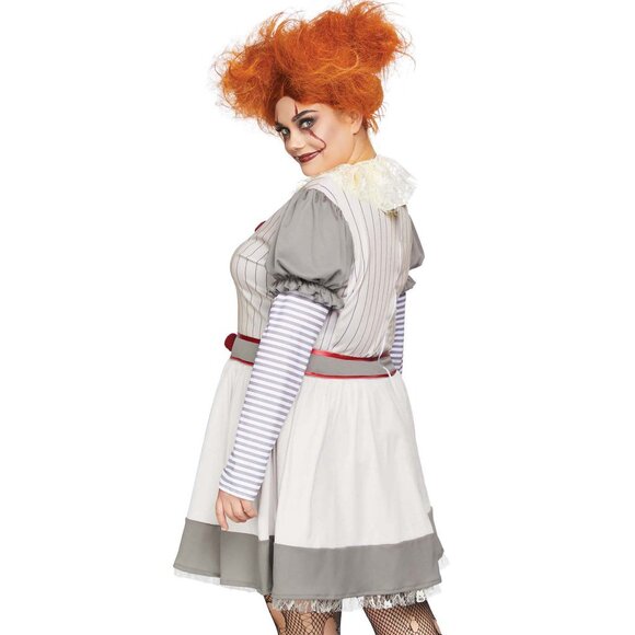 2Pc Creepy Clown Costume Dress Women Plus Size 1x 2x Halloween Cosplay Outfit - Picture 3 of 8